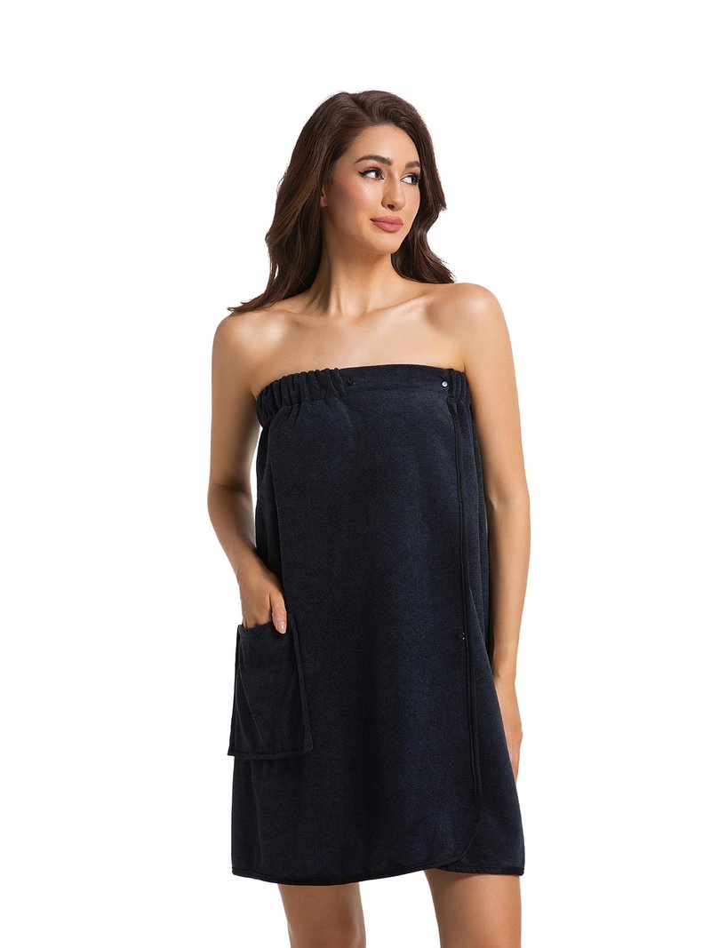 GUODDS Womens Towel Wrap Bath Robe Lightweight Spa Body Wrap Shower Adjustable Snap Closure