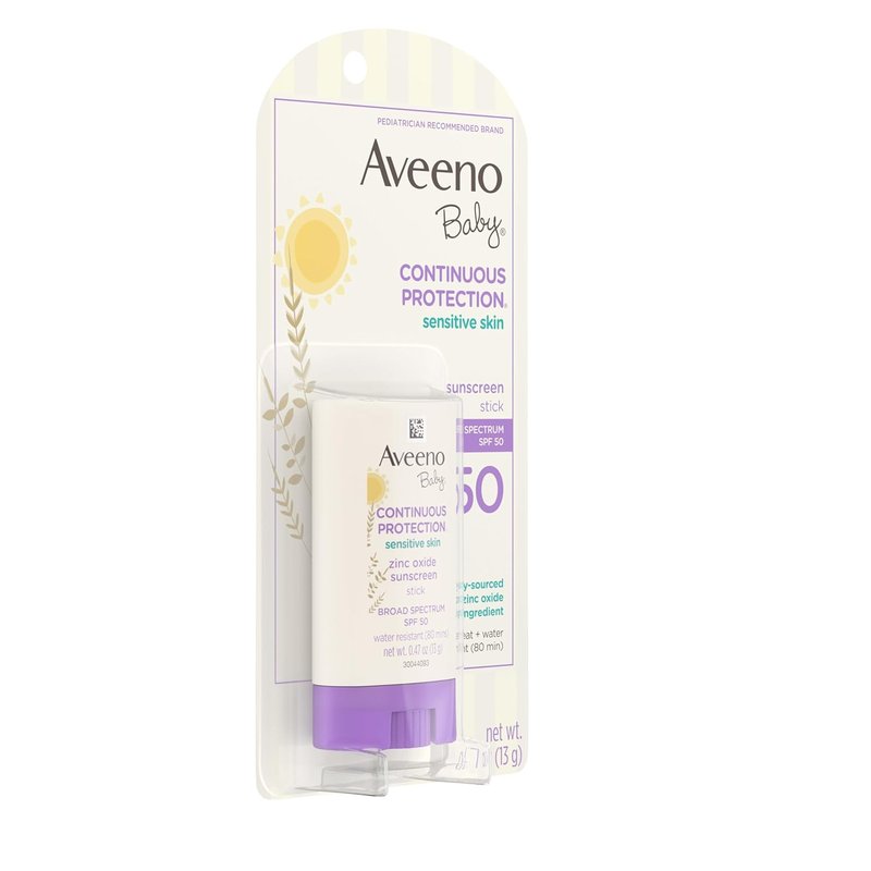Aveeno Baby Mineral Sunscreen Stick - SPF 50 Protection for Sensitive Skin | Travel Size 0.47 oz