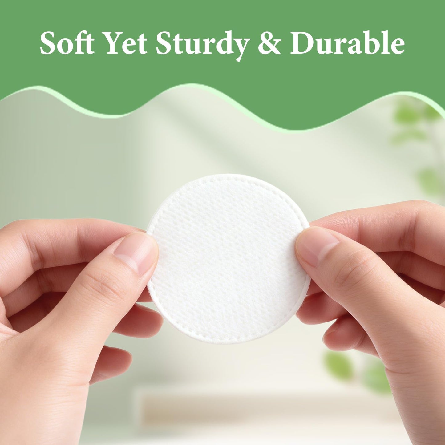 TL Care Cotton Rounds (300 Count) with Travel Canister - Lint-Free, Ultra Soft & Absorbent 3-Layer Cotton Pads for Face and Makeup Removal