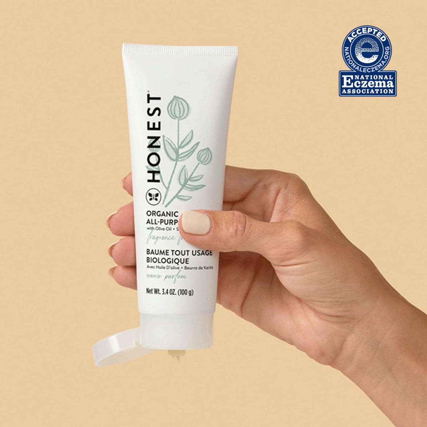 The Honest Company Organic All Purpose Balm Gentle for Baby, Soothes and Moisturizes, Plant-Based Hypoallergenic, 3.4 oz