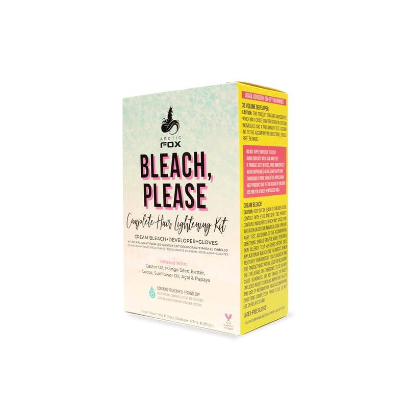 ARCTIC FOX Hair Lightening Kit - Vegan Cream Bleach with 35 Volume Developer & Gloves | Infused with Acai & Cocoa