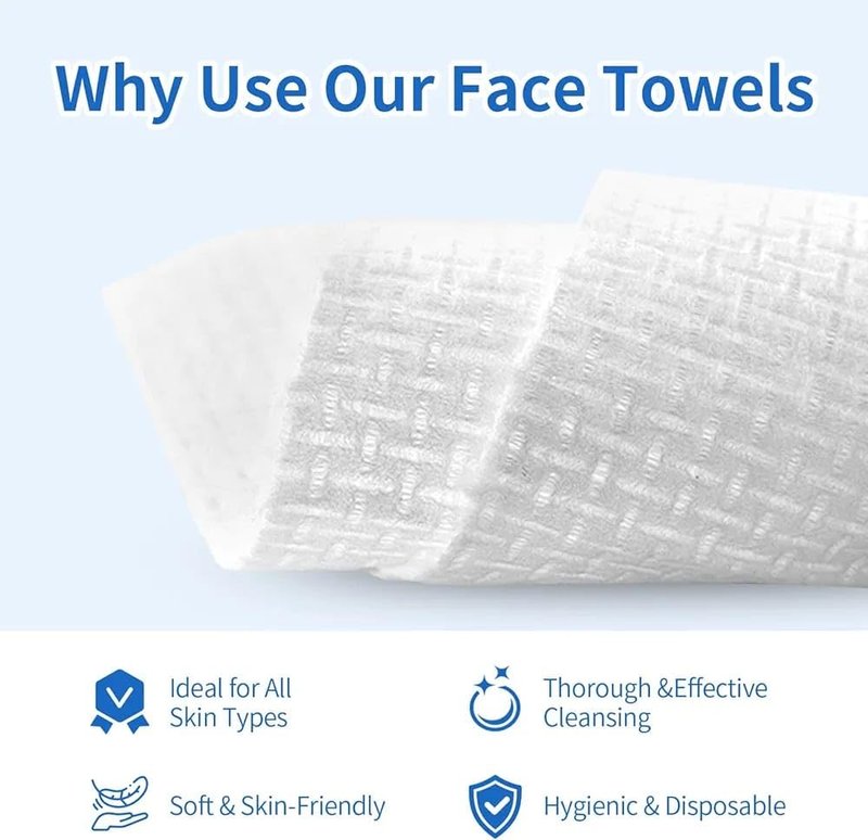 Clean Skin Face Towels XL, Disposable Face Towels,100% Biodegradable, Extremely Soft, Vegan, Facial Towels For Home, Travel & Salon Use. (50 Count)