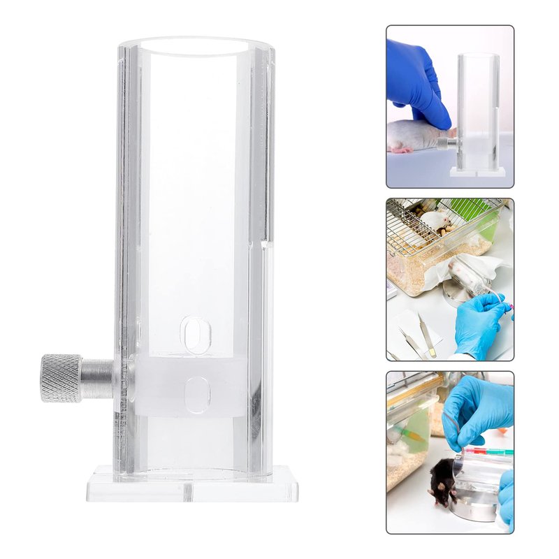 Scicalife Mouse Restrainer, Acrylic Transparent Laboratory Mice Restrainer for Research, Mouse Holder for 25-50G Gram Mice, Cages Fixing Tool Lab Equipment
