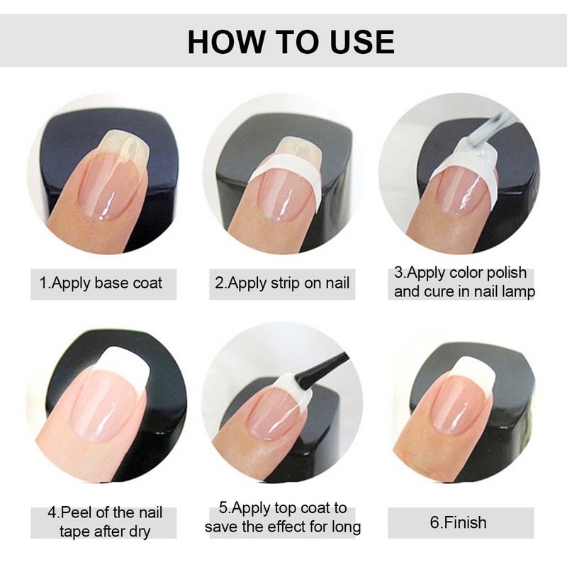 French Manicure Strips,French Tip Nail Stickers for Nails Art Designs,Self Adhesive French Tip Stickers Guide for Women Manicure(3 Moon Shape Design,24 Sheets,912 Pieces)