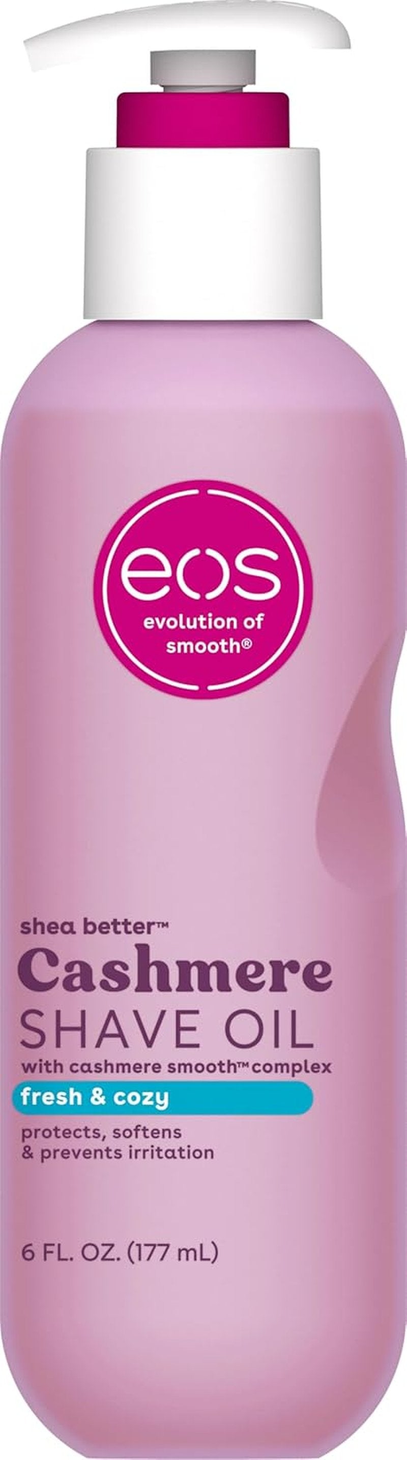 eos Cashmere Shave Oil - Moisturizing Formula with Shea Butter & Glycerin | Prevents Irritation, 6 fl oz