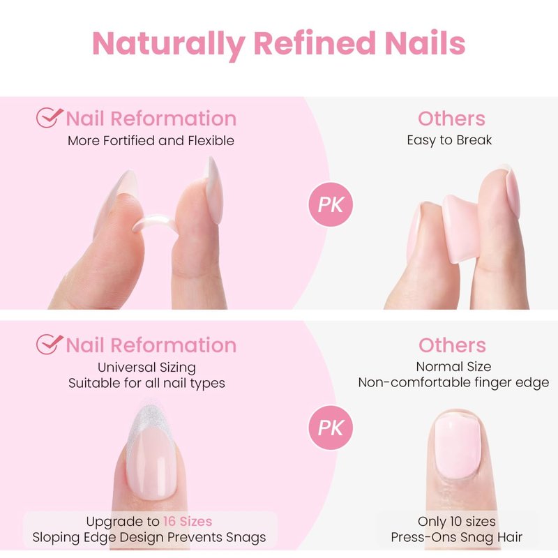 Nail Reformation Press On Nails, Lemon Tart | Soft Pink Short Almond Fake Nails with Wavy Yellow French Tips, White Bows & 3D Jewels, Reusable Stick On Nails Kit - 32 Pcs in 16 Sizes, Gifts for Women