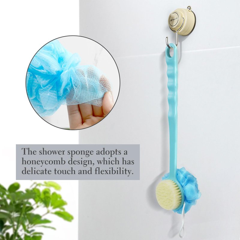 CINDALOG 2 Pack Body Brush, Long Handle Shower Back Scrubber, Mesh Sponge for Skin Exfoliating Bath,Massage Bristles Suitable for Wet or Dry,Men and Women