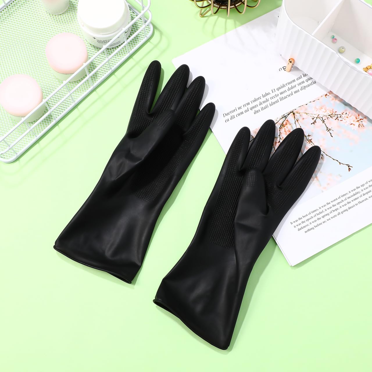 Uonlytech Hair Styling Accessories 3 Pairs Salon Hair Dye Gloves Black Hair Coloring Gloves Reusable Gloves for Hair for Home and Salon Hair Dyeing Mens Shampoo