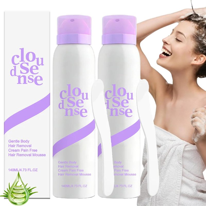 Cloud Sense Hair Removal Spray - Gentle Mousse for Sensitive Skin | 140ml Full-Body Depilatory Foam (2pcs)