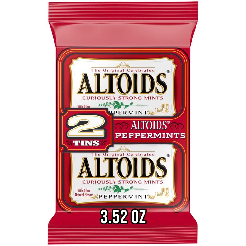 ALTOIDS Peppermint Breath Mint Tins, 3.52 Oz (Pack of 2)