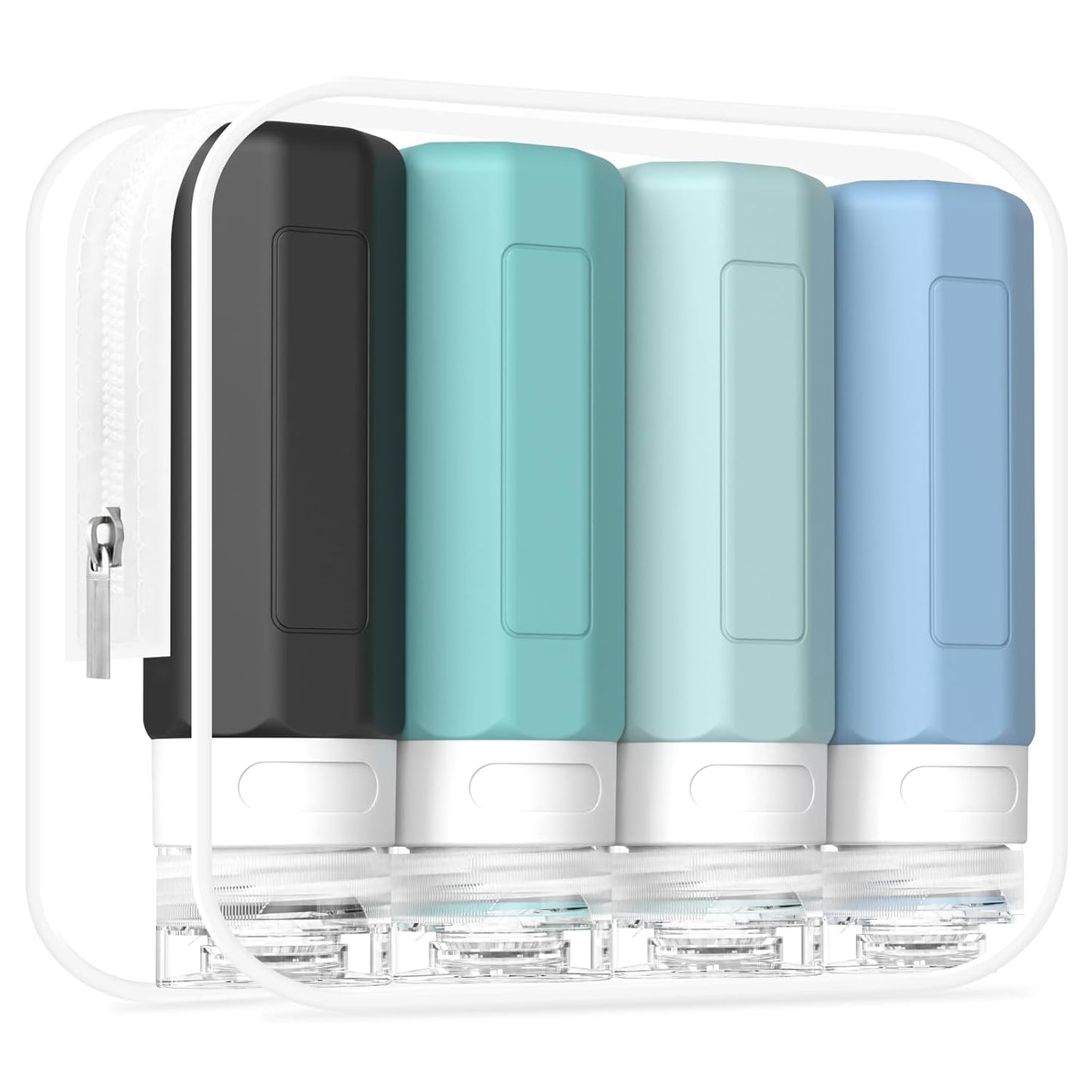 Travel Bottles for Toiletries - TSA Approved 3oz Leak Proof Silicone Containers | BPA Free Essentials Kit in Gray