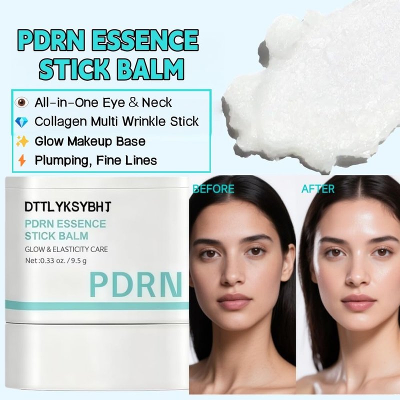 DTTLYKSYBHJ PDRN Collagen Multi-Balm Stick - Face, Neck & Eye Nourishing Essence Balm to Help Improve the Look of Fine Lines, Hydrating & Smoothing, Lightweight 0.33 oz