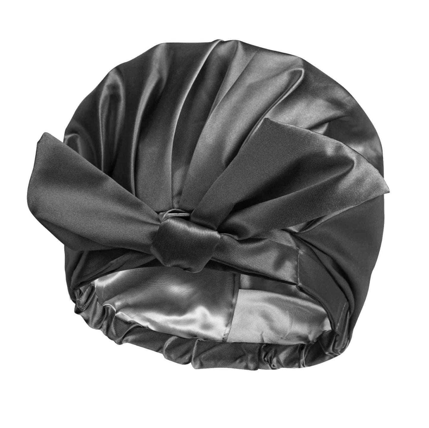 ZKLLGHE Large Reusable Waterproof Adjustable Shower Cap With Silk Satin Lined for Women - Luxury for Long Hair