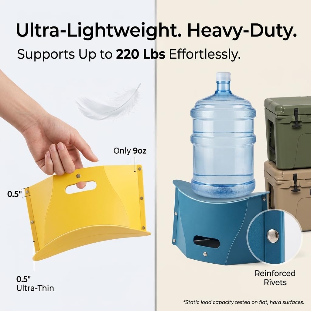 YUFNMKT 4 Pack Lightweight Folding Collapsible Portable Stool - Camping Hiking Stool, Pocket Chair, Hiking Accessories for Outdoor, Backpacking, Travel, Picnic, BBQ(Small)