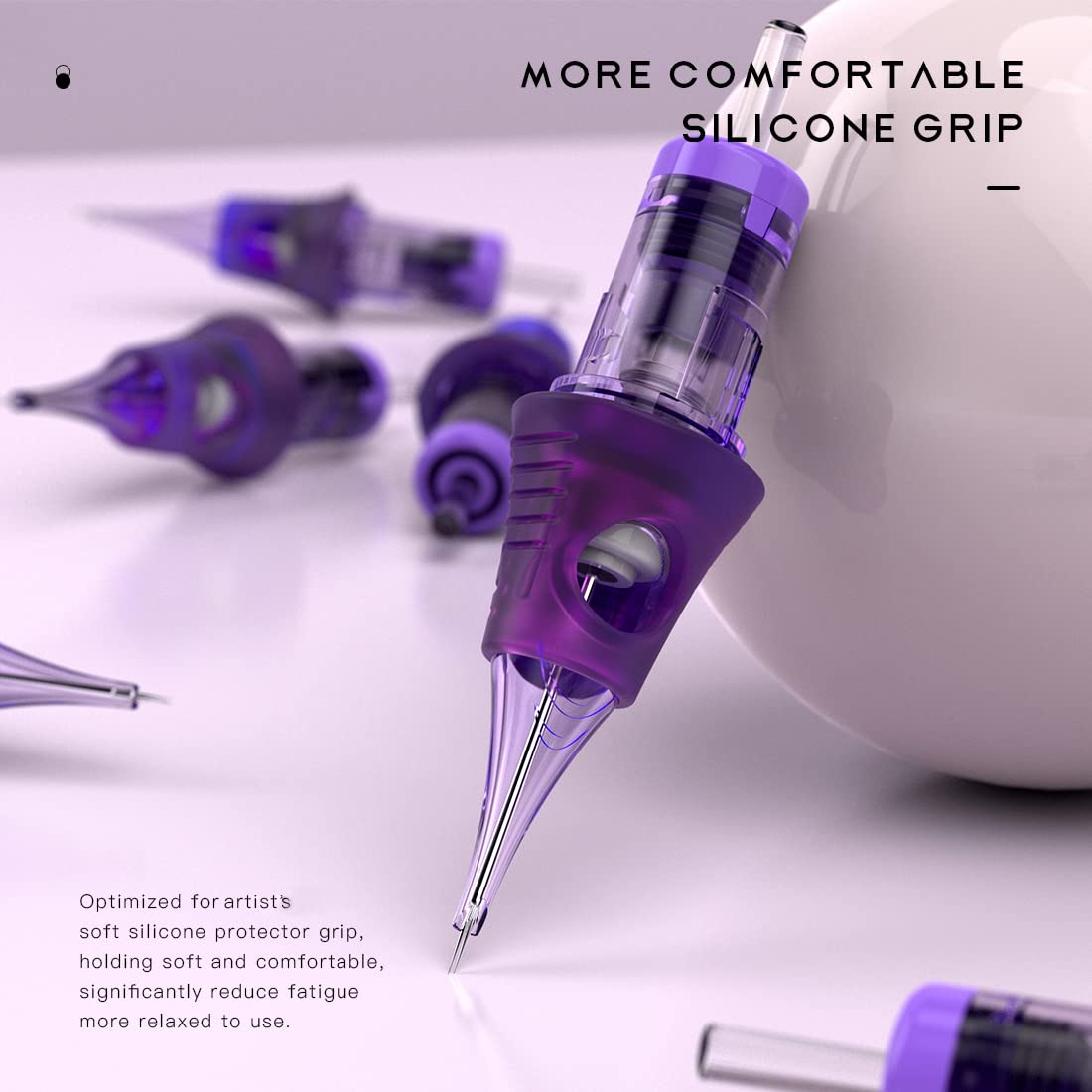 Mast Tattoo Cyber Tattoo Cartridge Needles 1003RL, 20Pcs #10 Super Bugpin 3 Round Liner Disposable Needles for Fine Line Tattoo, PMU and SMP