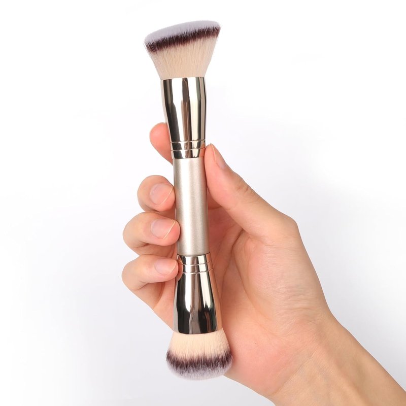 Skiennix Dual-Ended Foundation Brush - Pro-Grade Vegan Makeup Tool for Flawless Blending & Application