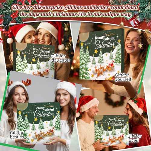 DAGEDA Beauty Advent Calendar 2025,24 Days Christmas Makeup Advent Calendar, Teen Girl Gifts Trendy Stuff Makeup Set, 24 Surprise Christmas Countdown Festival Gifts Set for Mom Wife Girlfriends Sister