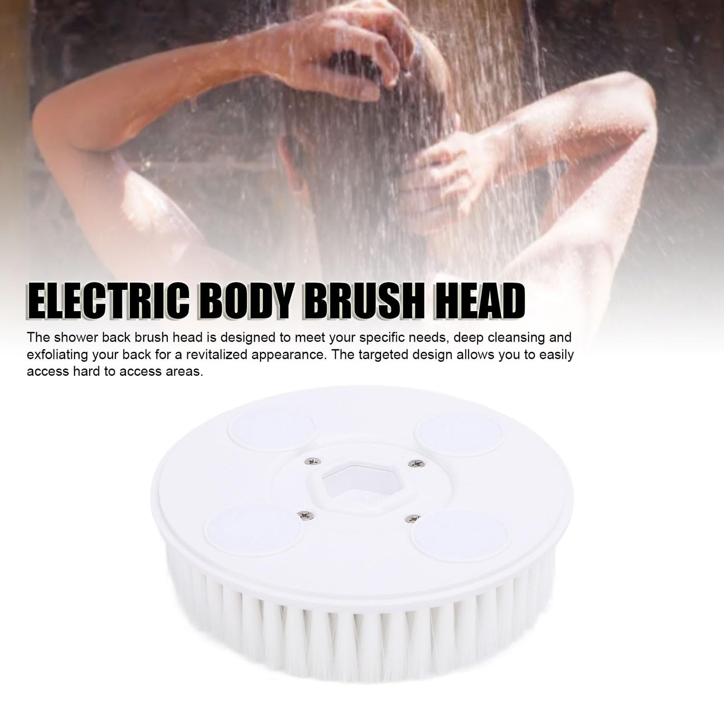 Replacement Brush Head Attachments for Electric Body Brush Deep Cleaning Wall Mounted Back Scrubber Head Electric Body Brush Accessory