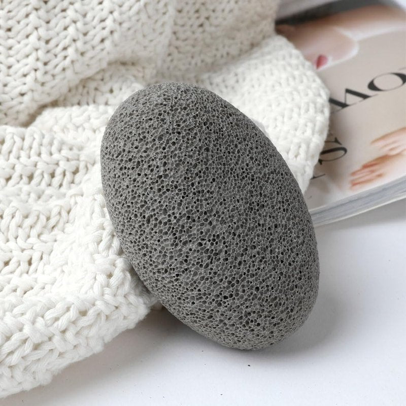 Natural Foot Pumice Stone for Feet, Borogo 4-Pack Lava Pedicure Tools Hard Skin Callus Remover for Feet and Hands Grey