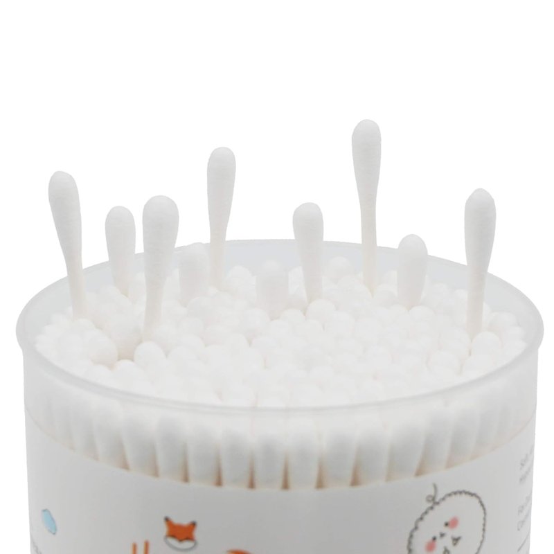 Cotton Swabs Precision Pointed - 600 Count Pointy Organic Cotton Buds Double Side Tightly Wrapped Cotton Tips Paper Stick Soft Gentle Lint-Free Cruelty-Free, Pointy & Round (White)