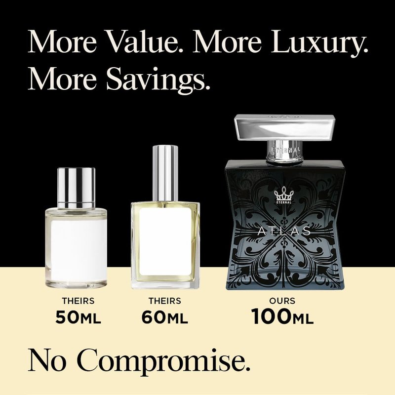 Eternal Fragrance - Eternal Atlas - Inspired by Iconic Men's Cologne - 3.4 oz (100ml) - Eau de Parfum - Long-lasting - Vegan - Clean Ingredients - Cologne for Men - 2000 sprays per bottle