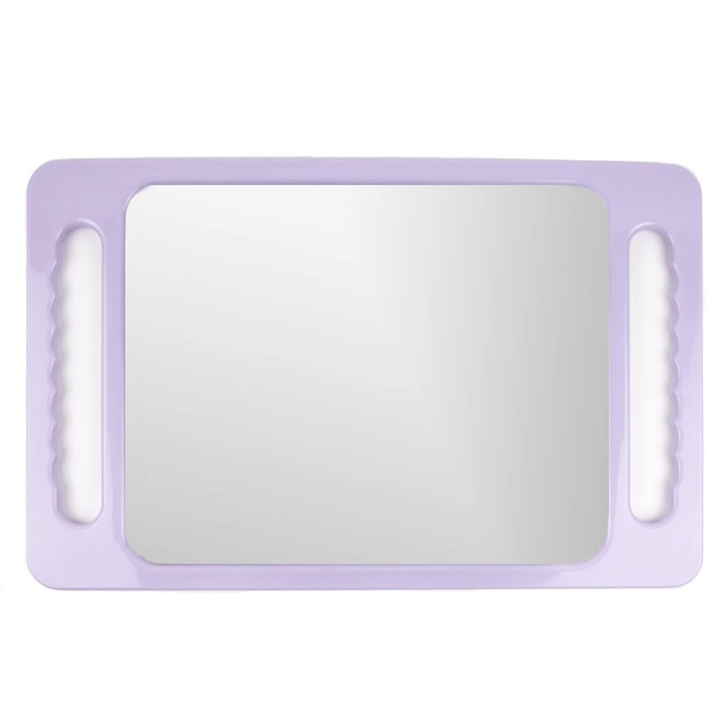 Large Hand Mirror with Double Handle - Rectangular Hand Held Mirror with Handle - Hair Salon Equipment Hairstylist and Barber Accessories (Lavender Purple)