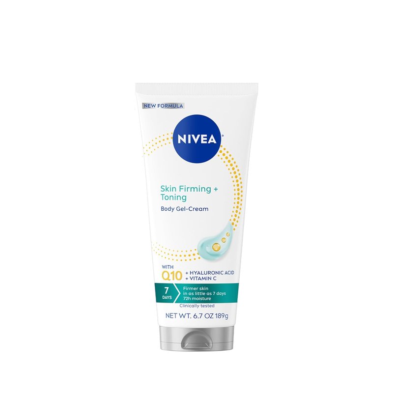 NIVEA Skin Firming & Toning Body Gel Cream - Q10, Hyaluronic Acid, Vitamin C | 6.7 Oz Tube