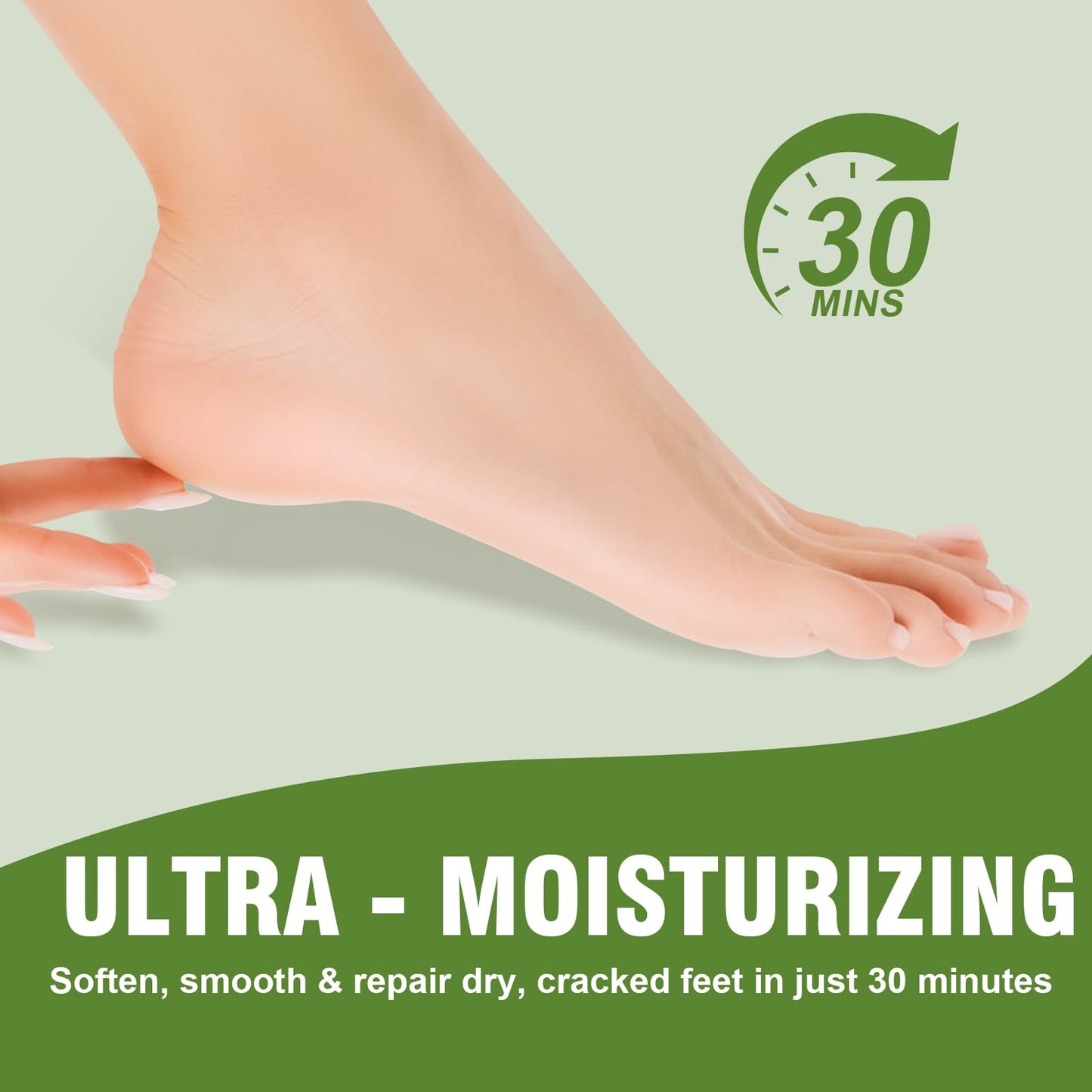 TEAWOO 18 Pairs Moisturizing Foot Masks with Shea Butter, Jojoba Oil, Vitamin E & Urea, Intensely Hydrating Foot Mask For Dry Cracked Feet, Moisturizing Socks for Cracked Heel Treatment