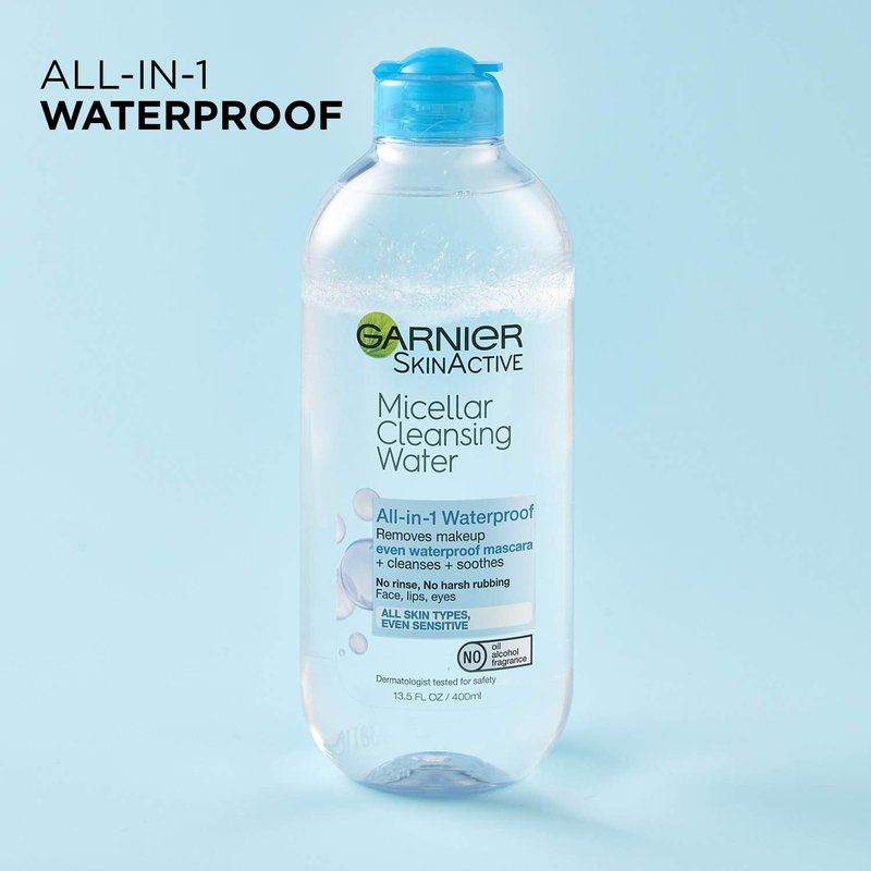Garnier Micellar Water - Waterproof Makeup Remover & Hydrating Cleanser for Sensitive Skin | 13.5 Fl Oz (400mL)