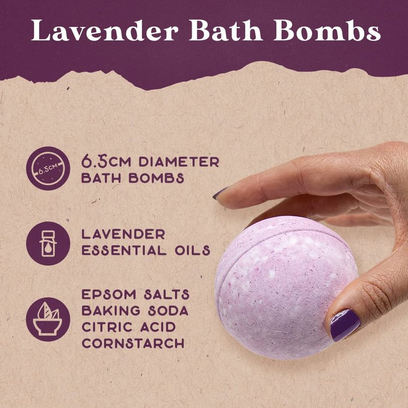 Purple Canyon Spa Gift Box for Women | Relaxing Lavender Stress Relief Gift for Women | All Natural Ingredients | 6 Peice Set