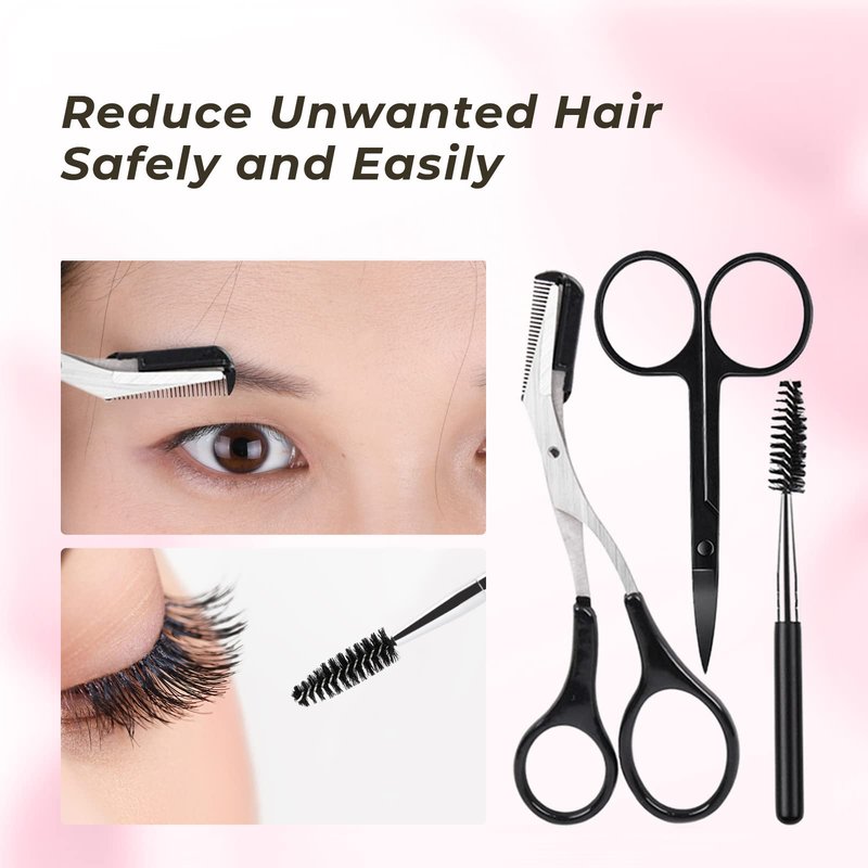 MAEXUS Eyebrow Razor, 11 in 1 Eyebrow Kit, Eyebrow Kit for Women, Including Stainless Steel Eyebrow Trimmer Eyebrow Comb Eyebrow Clip Small Scissors Beauty, 11Pcs Eyebrow Shaping Kit