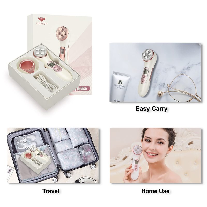 MiSMON High Frequency Facial Machine Light Theraphy Micro-Current Device, 5 in 1 Multifunctional Facial Massager for Face