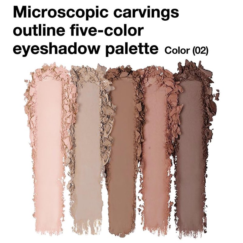KXmzeG Nude Matte Eyeshadow Palette Makeup,5 Natural Nude Brown Light Brown Cool-Toned Natural Eye Shadow Palette Makeup, Smooth Blendable Texture, Long Lasting Naturing-Looking (02#, Pack of 1)