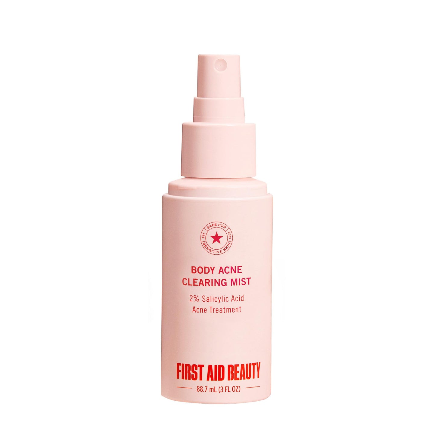 First Aid Beauty Body Acne Spray, 2% Salicylic Acid Maximum Strength Treatment with 360° Sprayer, 3 oz