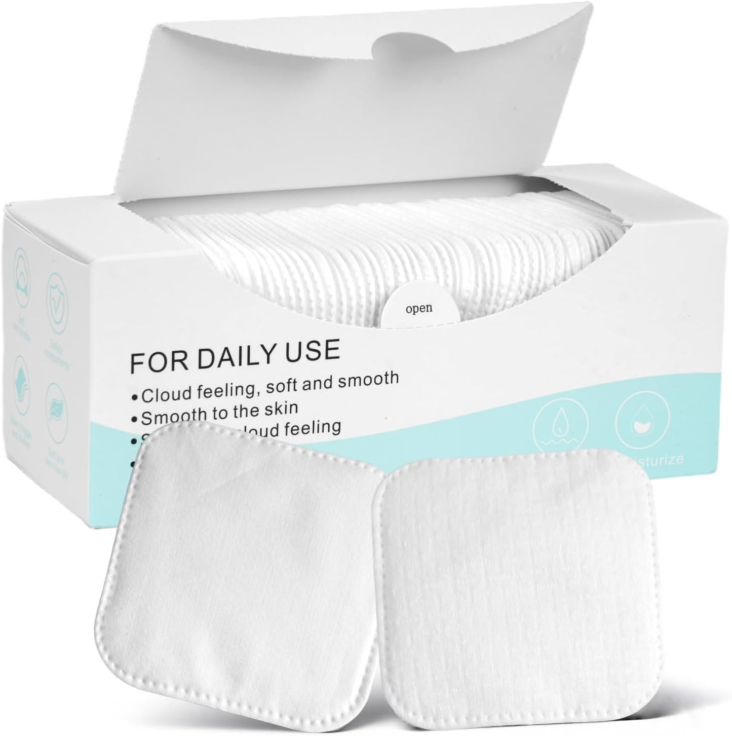 Skiennix Soft Cotton Pads - Lint-Free, Gentle on Sensitive Skin | 70 Count for Makeup Removal & Cleansing