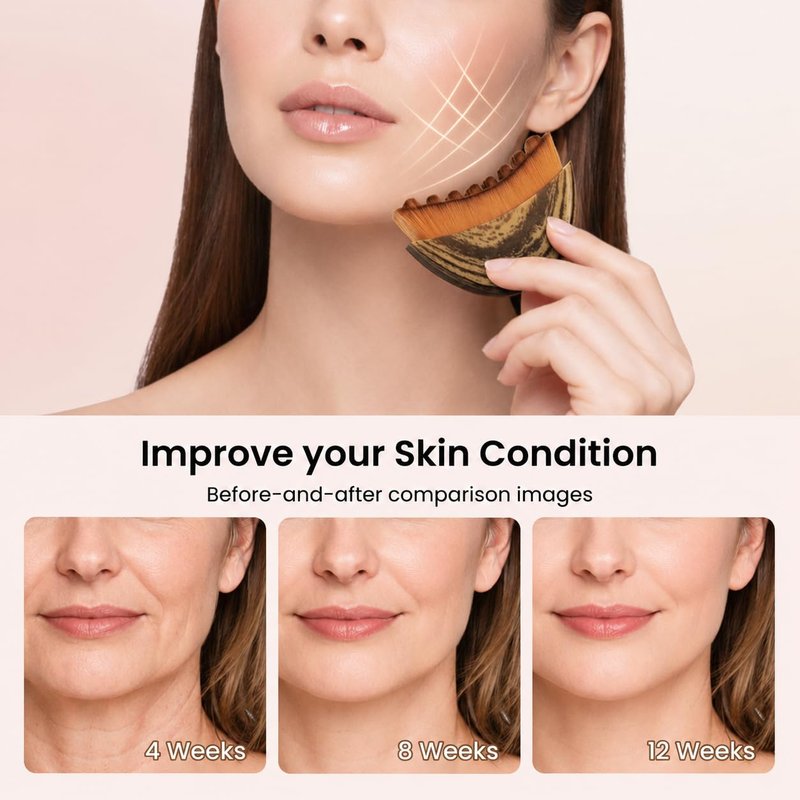 Cwfas Lymphatic Facial Contour Brush - Lift, Sculpt & Depuff for Glowing Skin - Boost Product Absorption - 1 Piece Face Massage Tool