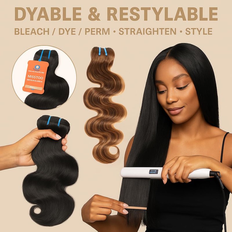 Misstoo 15A Cambodian Body Wave Bundles, 3 Bundles 18 20 22 Inch, Ultra Thin Double Drawn Sew In Weft, Unprocessed Raw Virgin Real Human Hair Extensions, Cuticle Aligned, Triple Lifespan, Reusable