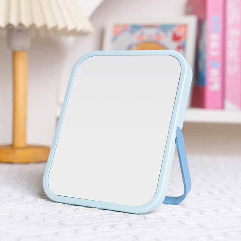 LeaOcaao Desk Mirror, 6.7 Inch Vanity Mirror, Makeup Mirror with 1-Hanging Port, 1 Travel Makeup Mirror with U-Shaped Bracket for Makeup Desk ＆ Dressing Room (Green)
