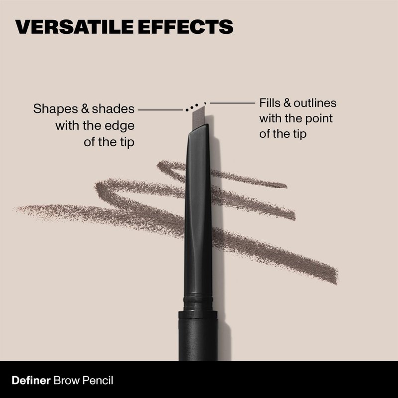 Morphe Definer Dual-Ended Brow Pencil - Precision Slanted Tip for Shaping & Filling - Almond (0.003 oz)