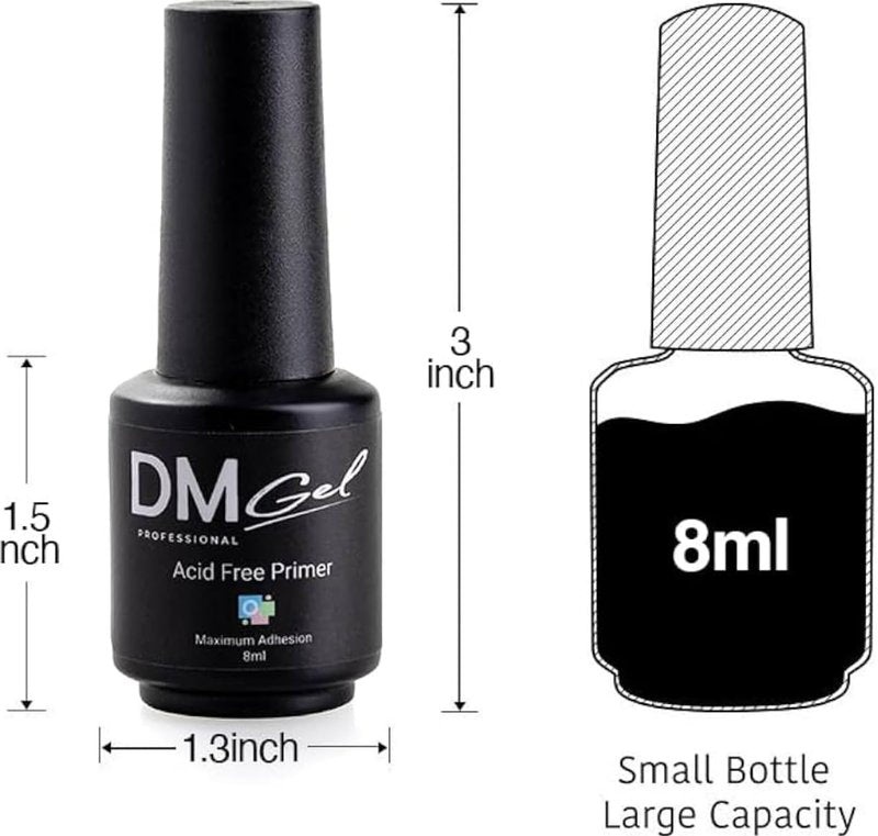 Skiennix Acid-Free Primer - Maximum Adhesion Gel Nail Polish Prep | HEMA-Free Quick Dry Bonder, Clear
