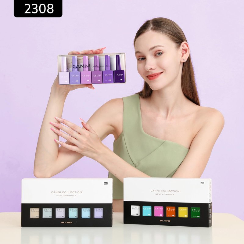 CANNI 6Pcs 9ml Hema-Free Purple Gel Polish,Dark Purple Gel Nail Polish Set,Light Violet Colors Gel Polish Kit, Soak Off LED Nail Gel Manicure Kit DIY at Home Salon Gifts for Women Girls