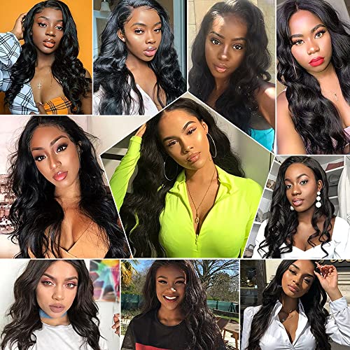 Body Wave Bundles Human Hair Unprocessed Brazilian Virgin 3 Bundles 28 30 32 Inch Natural Black ZevPiul Body Wave Bundle Human Hair Extensions 50 Gram Per Bundle