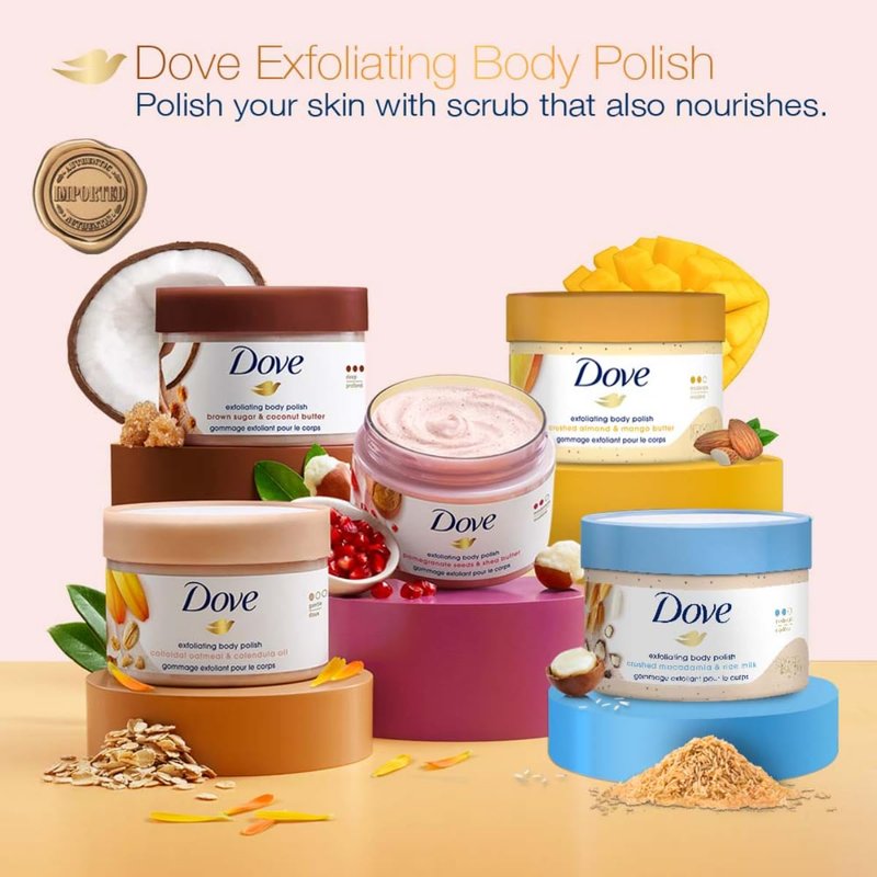 Dove Body Scrub - Pomegranate & Shea Butter for Silky Soft Skin | 10.5 oz Exfoliating Nourishment