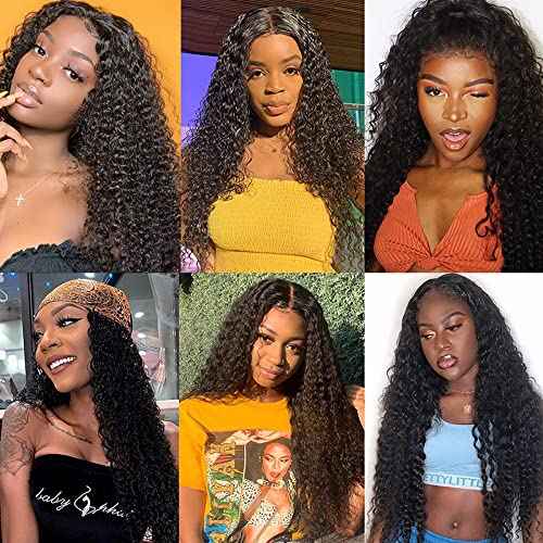 24 26 28 inch Human Hair Bundles Curly Bundles Human Hair #1B Kinky Curly Bundle Quick Weave Natural Black Color 300g