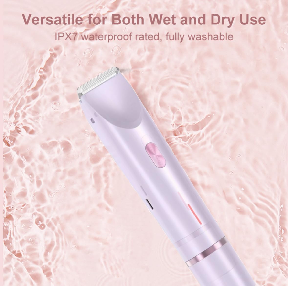 Electric Bikini Trimmer for Women, USB Rechargeable Electric Shaver for Bikini Line, Legs, Underarms – Portable Waterproof Lady Grooming Razor (Purple)