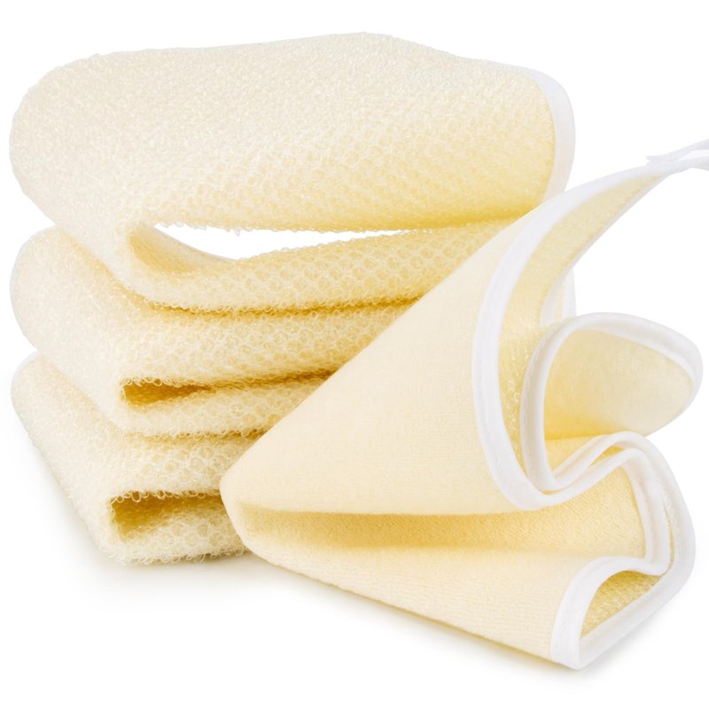 MAQIHAN Exfoliating Cloth - 4 Pack Exfoliating Washcloths for Body and Face Clean 8 × 10 inches Durable Weave Bath Body Scrubber Face Wash Cloths Bath Towel Washcloths Wash Towels for Women and Men