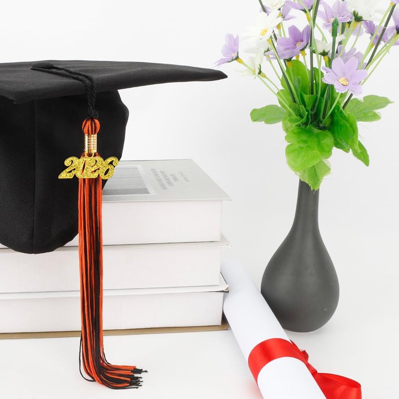 2026 Tassel Graduation, Graduation Tassel 2026, Graduate Cap Tassels with Gold 2026 Charm for Graduations Cap Graduations Party Ceremonies Black and Orange