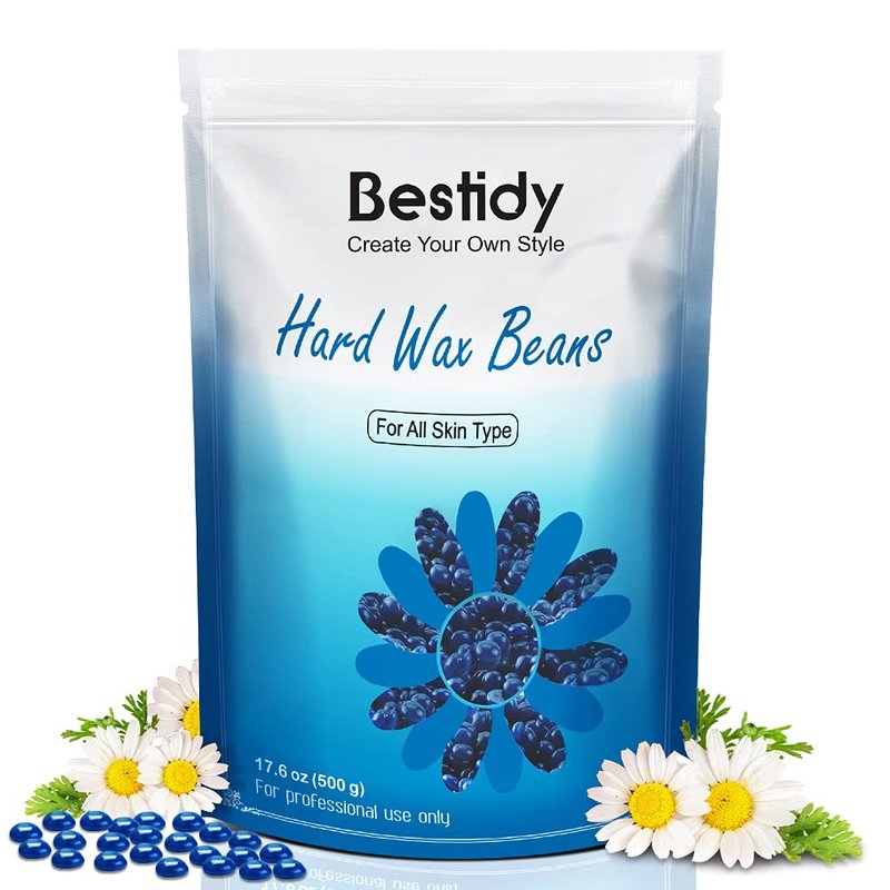 Hard Wax Beads for Hair Removal - Coarse Hair Waxing Beads | 500g Refill for Home Waxing, All Body & Brazilian Areas, Sea Blue