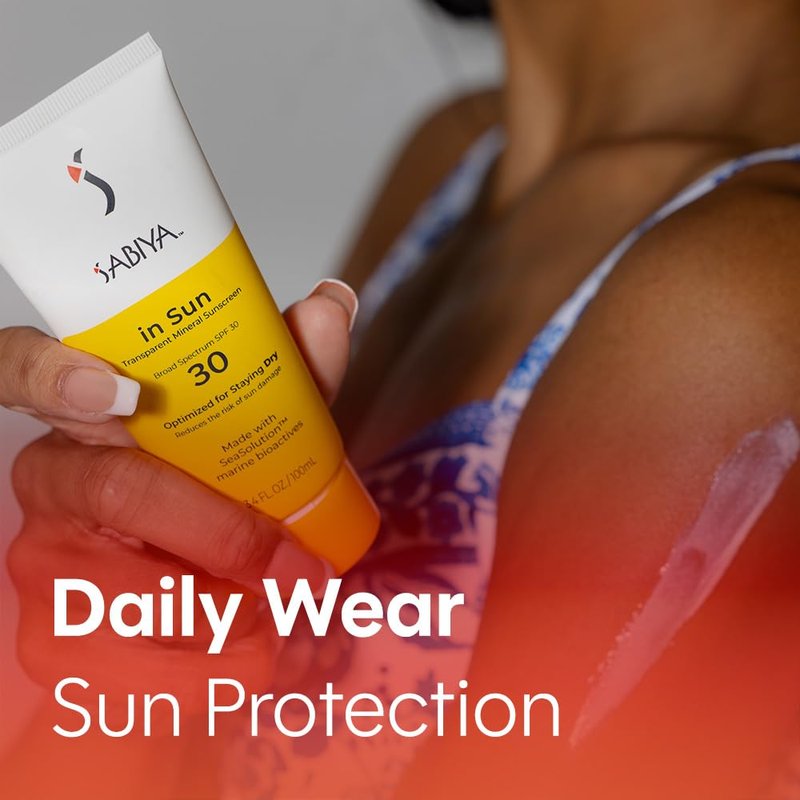 SABIYA In The Sun Mineral Sunscreen SPF 30, Broad Spectrum Zinc Oxide, Daily Sun Protection for Face and Body, Lightweight Formula with SeaSolution™, 3.4 oz