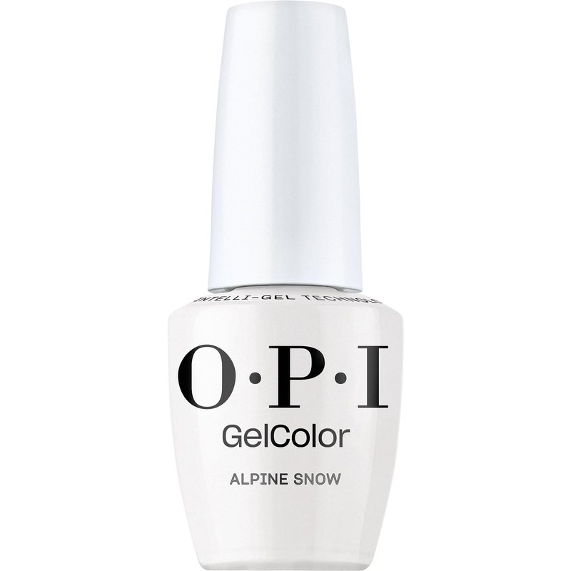 OPI GelColor Alpine Snow | Opaque Soft White Crème LED Cure Gel Nail Polish | Salon-Quality Shine, Long-Lasting Wear | Vegan & HEMA Free | 0.5 Fl Oz